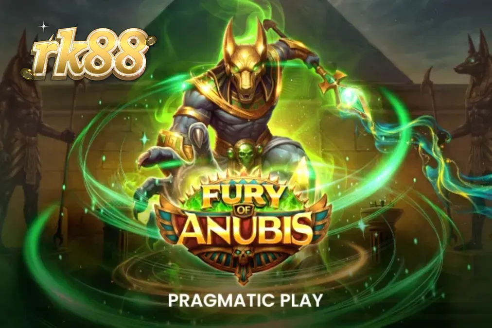 Tampilan visual slot Fury of Anubis dengan tema Mesir kuno yang gelap
